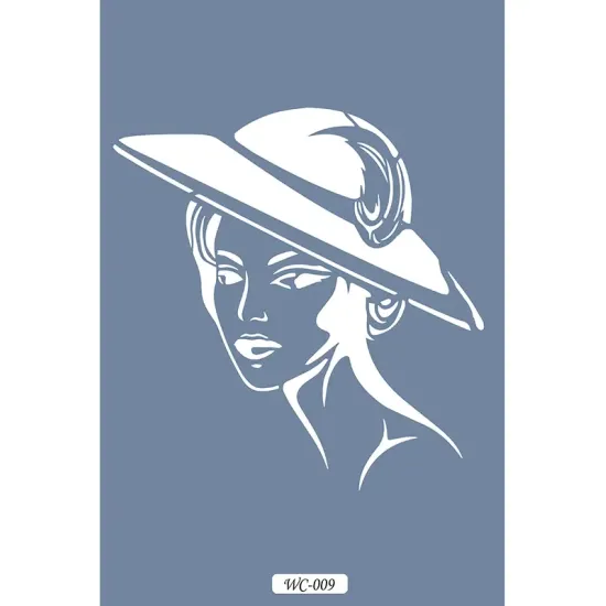 WC9  Woman Collection Şapkalı Kadın A4 Stencil