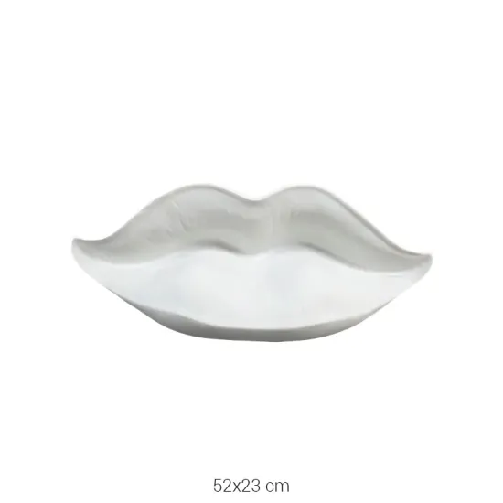 P474 Yana Dudak Formlu Duvar Dekoru Ham Polyester Obje