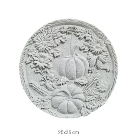 P482 Yana Bal Kabağı Yuvarlak Duvar Panosu Ham Polyester Obje