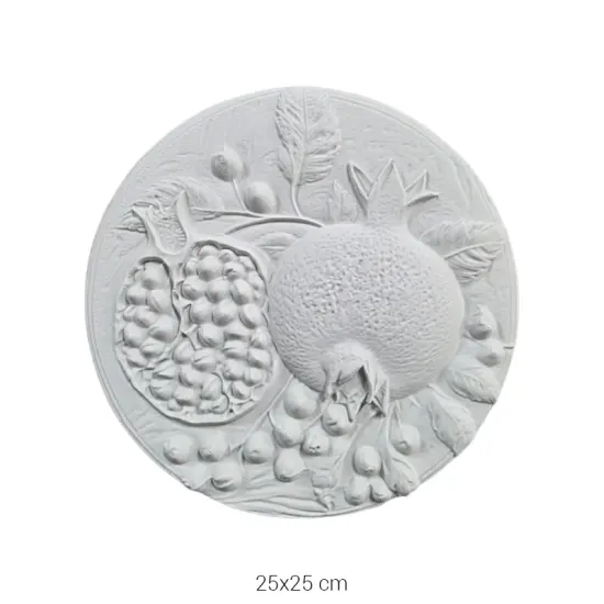 P484 Yana Narlı Yuvarlak Duvar Panosu Ham Polyester Obje