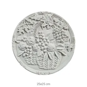 P485 Yana Meyve Sepeti Yuvarlak Duvar Panosu Ham Polyester Obje