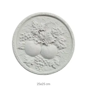 P486 Yana Portakallı ve Üzümlü Yuvarlak Duvar Panosu Ham Polyester Obje