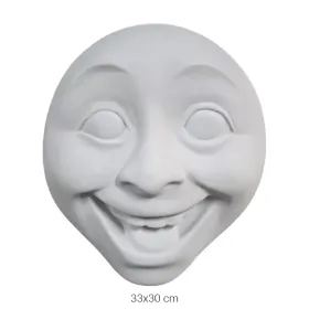 P488 Yana Gülen Yüz Mask Duvar Dekoru Ham Polyester Obje