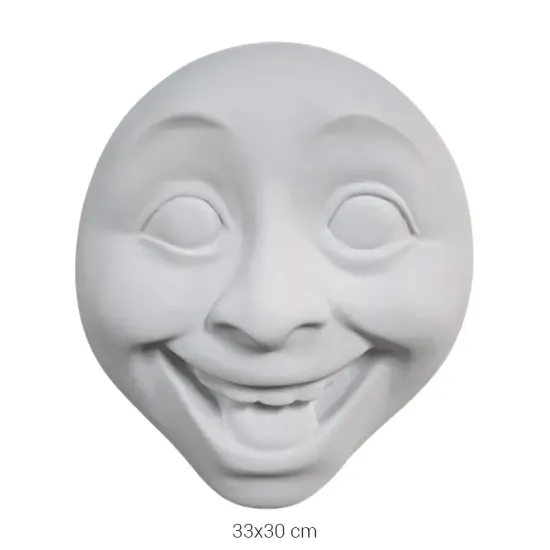P488 Yana Gülen Yüz Mask Duvar Dekoru Ham Polyester Obje