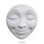 P490 Yana Gözü Kapalı Tebessüm Eden Yüz Mask Duvar Dekoru Ham Polyester Obje