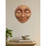 P490 Yana Gözü Kapalı Tebessüm Eden Yüz Mask Duvar Dekoru Ham Polyester Obje