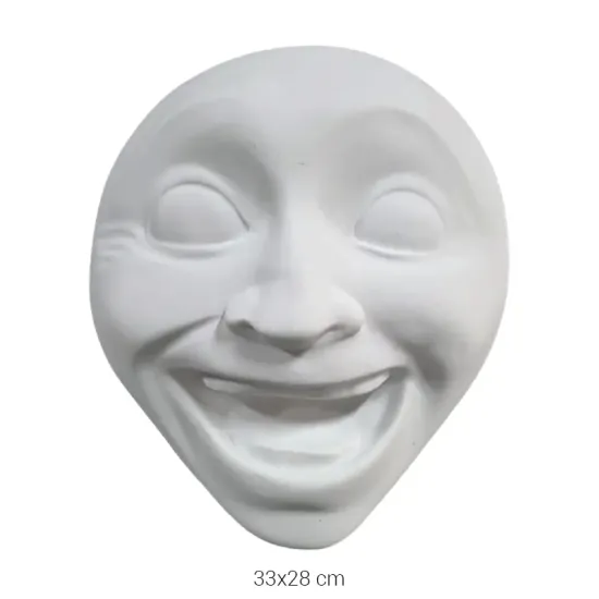 P491 Yana Kahkaha Atan Yüz Mask Duvar Dekoru Ham Polyester Obje