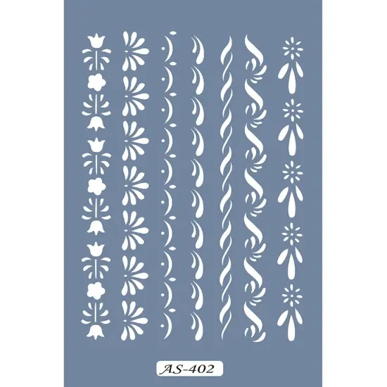 AS402 Çiçek Bordür Model A4 Stencil