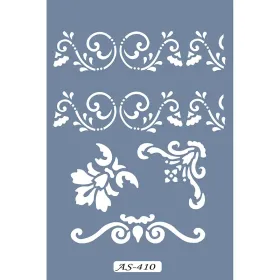 AS410 Yaprak Bordür Model A4 Stencil