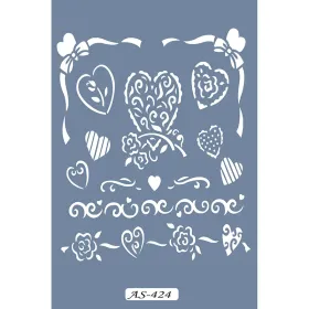 AS424 Kalpli Çiçek Model A4 Stencil