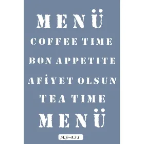 AS431 Menü Yazı Model A4 Stencil