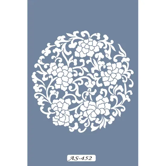 AS452 Çiçek Mandala Model A4 Stencil