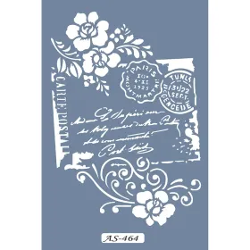 AS464 Çiçekli Zarf Model A4 Stencil