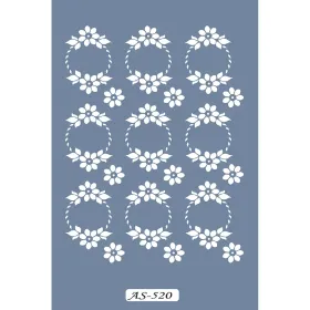 AS520 Çiçek Çerçeve Model A4 Stencil
