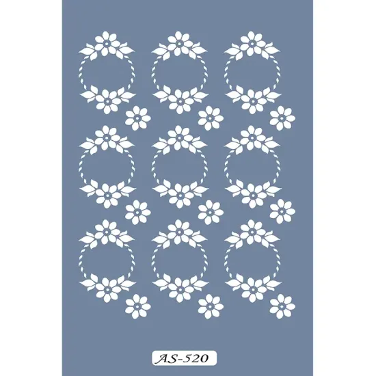 AS520 Çiçek Çerçeve Model A4 Stencil