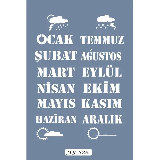 AS526 Ay İsimleri Model A4 Stencil