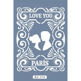 AS574 Sevgililer Günü Model A4 Stencil