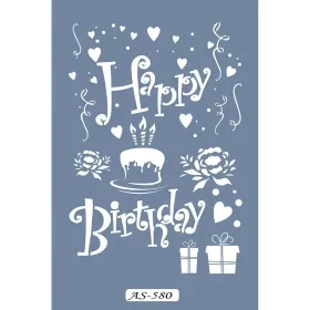 AS580 Doğum Günü Model A4 Stencil