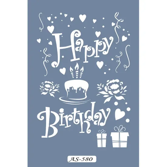 AS580 Doğum Günü Model A4 Stencil