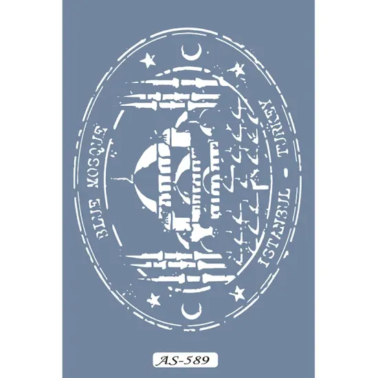 AS589 Blue Mosque Model A4 Stencil