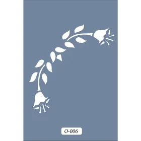 O06 10x15 O Serisi Çiçek Dalı Stencil
