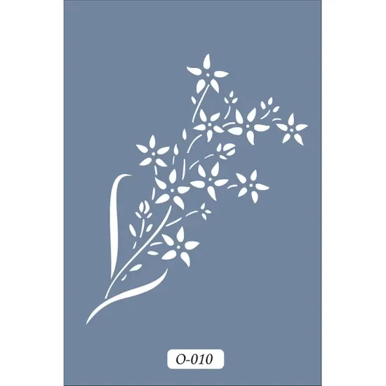 O10 10x15 O Serisi Çiçek Dalı Stencil