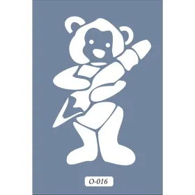 O16 10x15 O Serisi Ayı ve Kalem Stencil