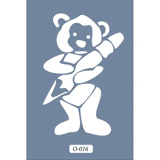 O16 10x15 O Serisi Ayı ve Kalem Stencil