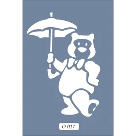 O17 10x15 O Serisi Şemsiyeli Ayı Stencil