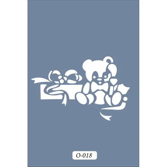 O18 10x15 O Serisi Oyuncak Ayı Stencil