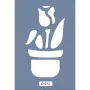 O33 10x15 O Serisi Saksı Çiçek Stencil