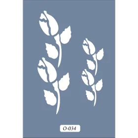 O34 10x15 O Serisi Tomurcuk Stencil