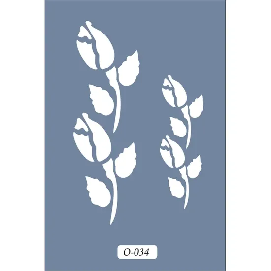 O34 10x15 O Serisi Tomurcuk Stencil