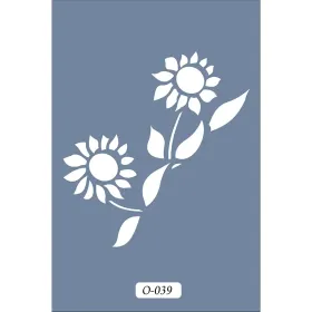 O39 10x15 O Serisi Çiçek Stencil
