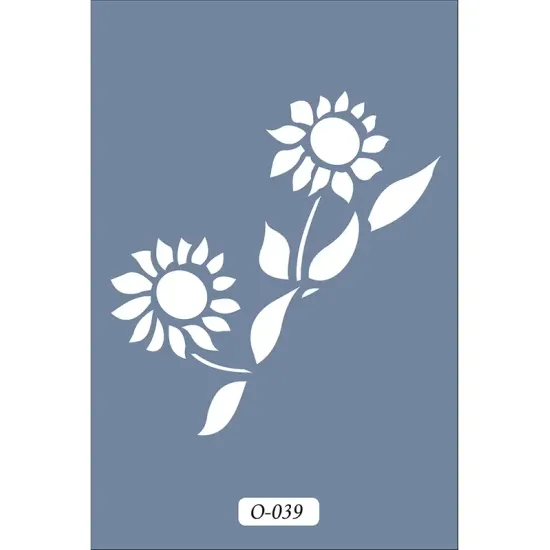 O39 10x15 O Serisi Çiçek Stencil