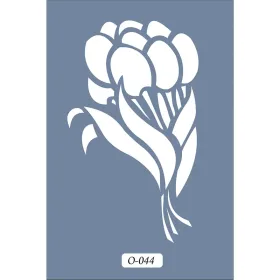 O44 10x15 O Serisi Çiçek Stencil