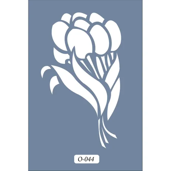 O44 10x15 O Serisi Çiçek Stencil