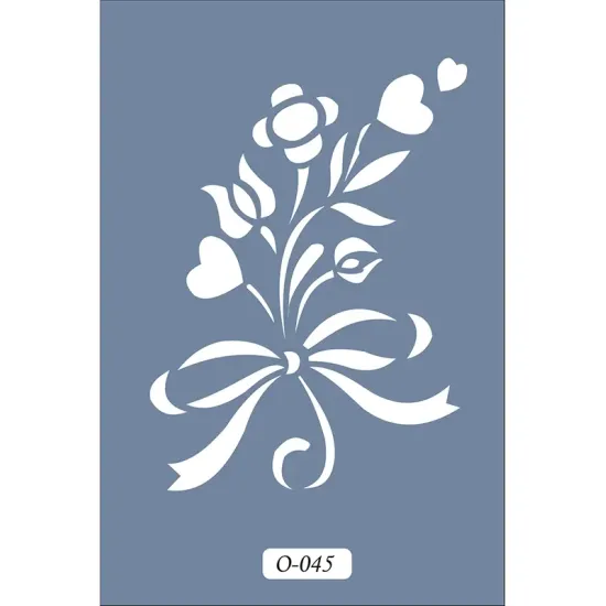 O45 10x15 O Serisi Çiçek Demeti Stencil