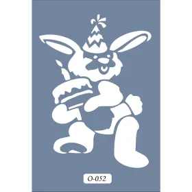 O52 10x15 O Serisi Tavşan Pasta Stencil