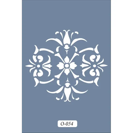 O54 10x15 O Serisi Floral Desen Stencil