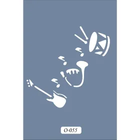 O55 10x15 O Serisi Müzik Aletleri Stencil