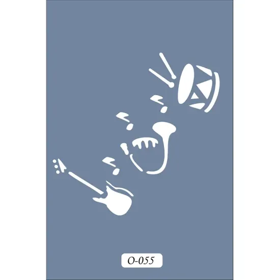 O55 10x15 O Serisi Müzik Aletleri Stencil