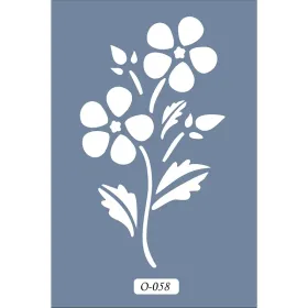 O58 10x15 O Serisi Çiçek Stencil