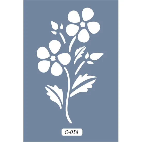 O58 10x15 O Serisi Çiçek Stencil