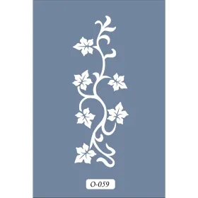 O59 10x15 O Serisi Çiçek Yaprak Stencil