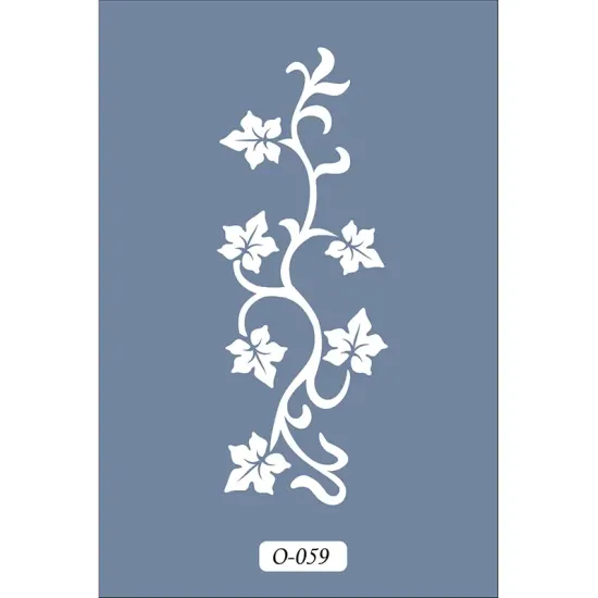 O59 10x15 O Serisi Çiçek Yaprak Stencil