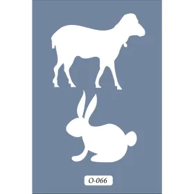 O66 10x15 O Serisi Keçi ve Tavşan Stencil