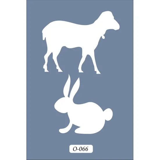 O66 10x15 O Serisi Keçi ve Tavşan Stencil