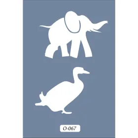 O67 10x15 O Serisi Fil ve Ördek Stencil