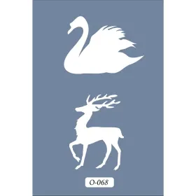 O68 10x15 O Serisi Fil ve Ördek Stencil